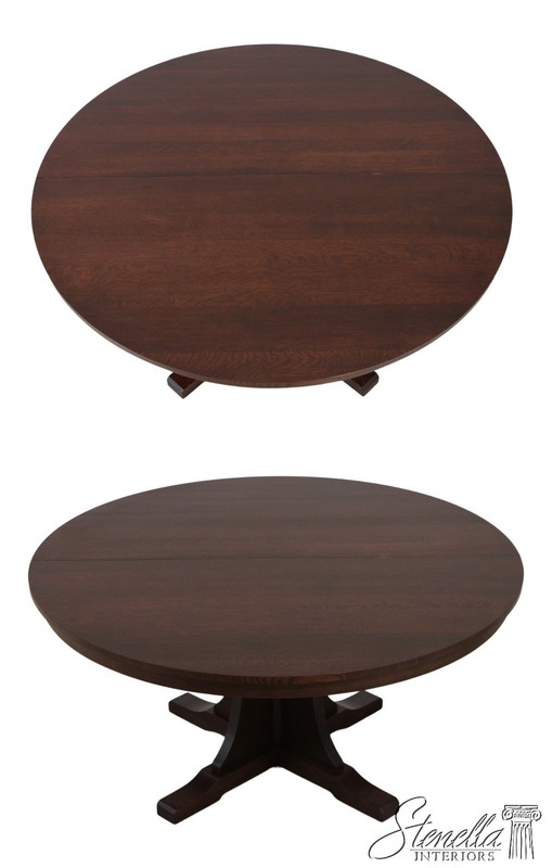 72452: STICKLEY Mission Oak Large Round Dining Room Table
