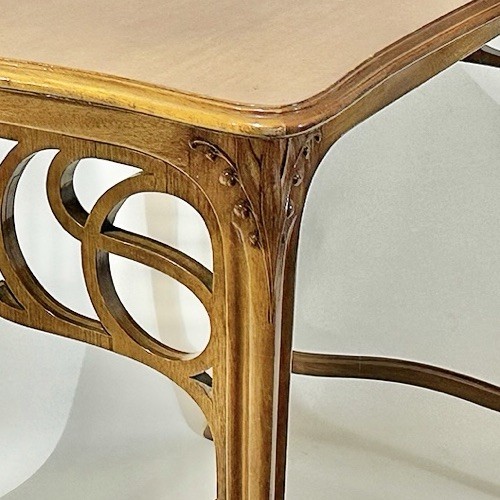 Fr. Art Nouveau Pear Wood Table c.1910 Henri Sauvage/Hector Guimard Numbered gallery