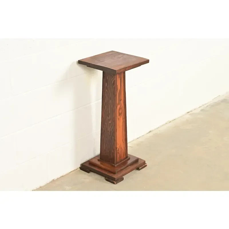 Stickley Style Antique Mission Arts & Crafts Pine Pedestal Table, Circa 1910 gallery