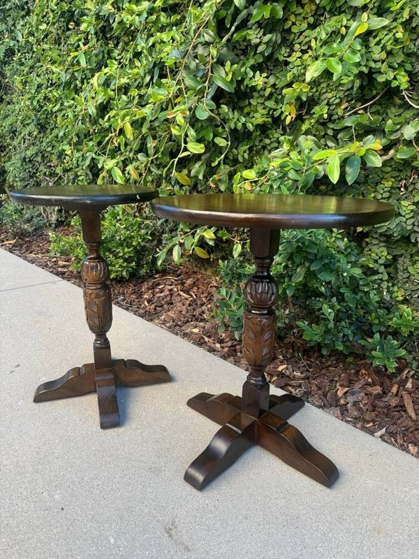 A Pair of Jacobean Design Wine Tables/Side Tables/End Tables gallery