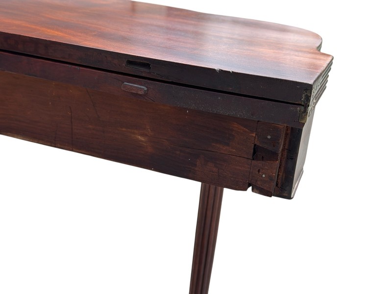 antique federal card game console table bow front flame mahogany PA gallery