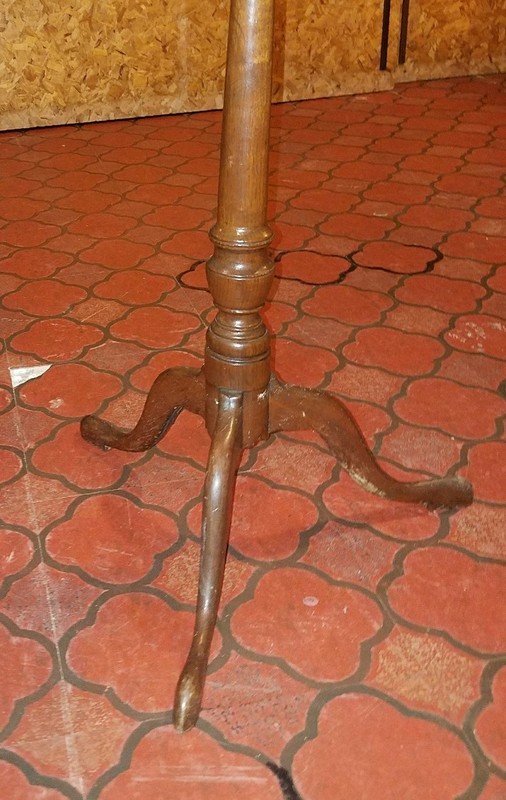 Antique Early American Walnut Candle Stand Circa 1800. gallery