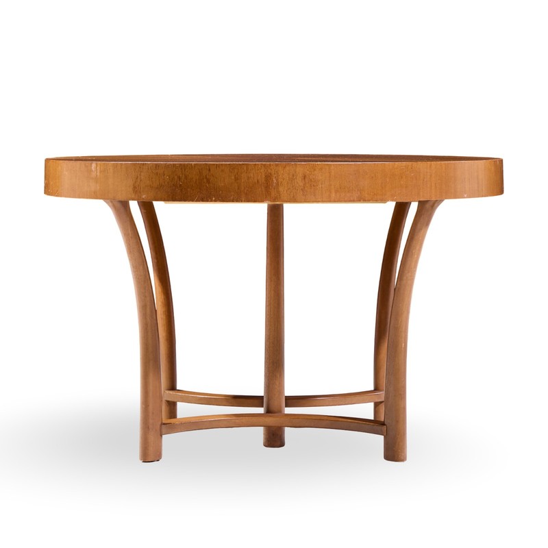 T.H. Robsjohn Gibbings for Widdicomb Walnut Expanding Dining Table with 3 Leaves gallery