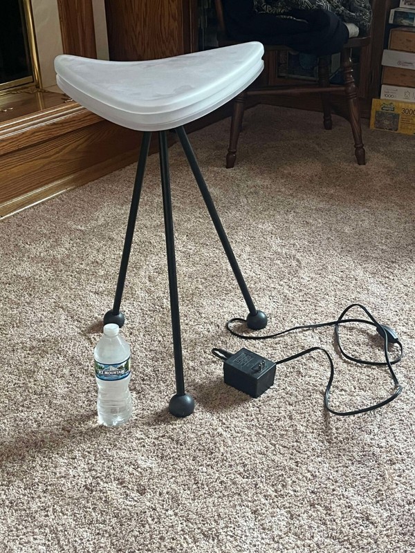 Vintage 90’s Spencer’s Neon Blue Light Up Boomerang Style Side Table Man cave