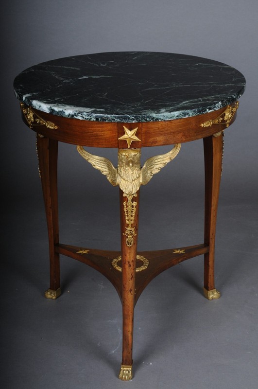 Empire Side Table From The 19th Century, Gilded Bronze, Eagle, Mahogany gallery