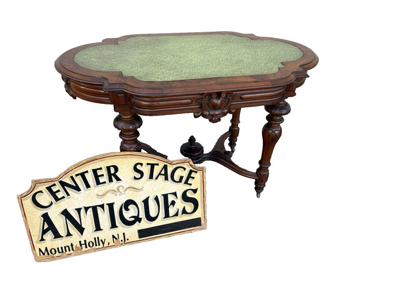 67072 RARE Walnut Victorian Lamp Table with a Drawer on Each End
