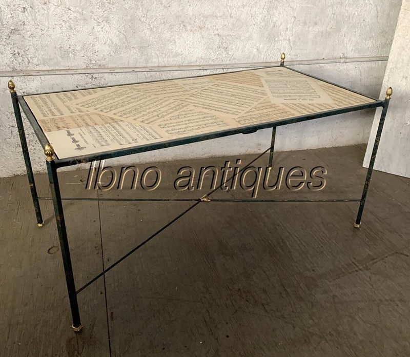 STEEL AND BRASS CUSTOM PATINA COFFEE OR SOFA TABLE. NEOCLASSICAL CHIC , L@@k!! gallery