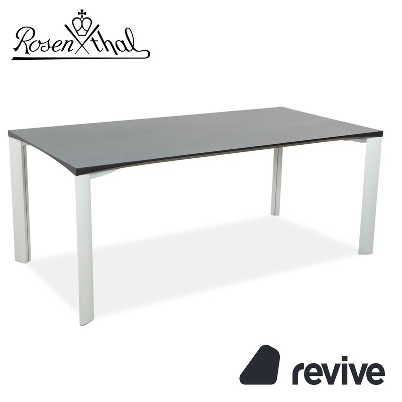 Rosenthal Dining Table Dark Gray Silver Legs 180 X 90 Cm