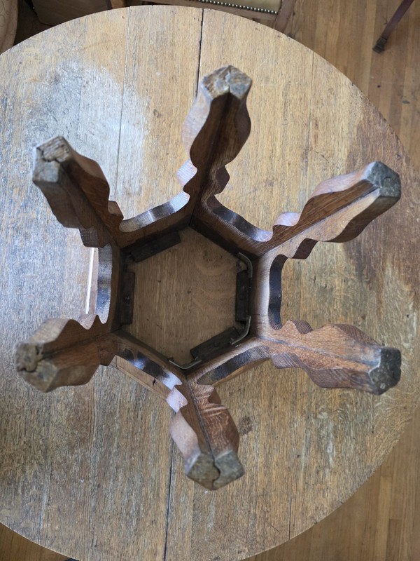 Solid Quarter Sawn Oak Mission / Arts and Craft Plant Stand Side Table 1920s gallery
