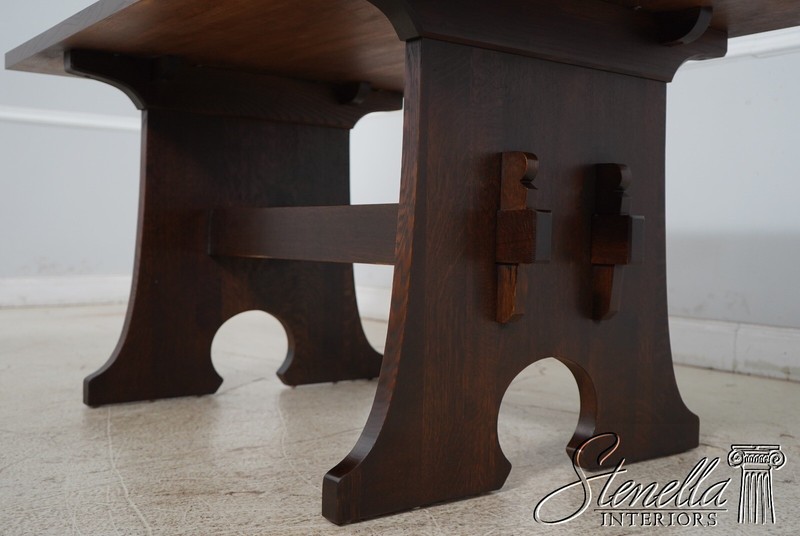 66112EC: STICKLEY Mission Oak Trestle Dining Room Table gallery
