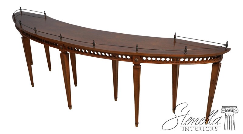 L60911EC: Vintage Burl Walnut Curved Wine Sommelier Serving Table