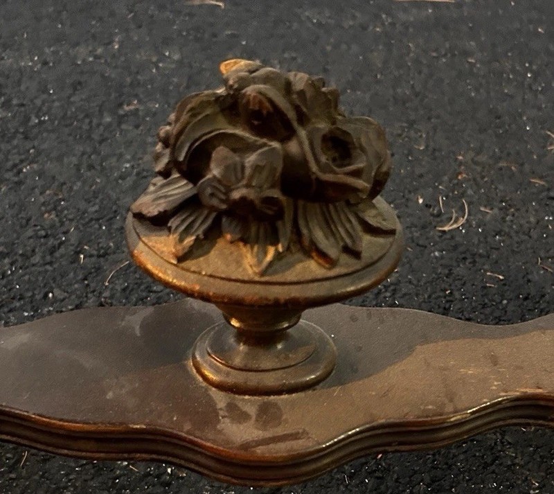 Antique Scholle’s of Chicago Ornate Wood Table Carved Legs Inlay Wood Design gallery
