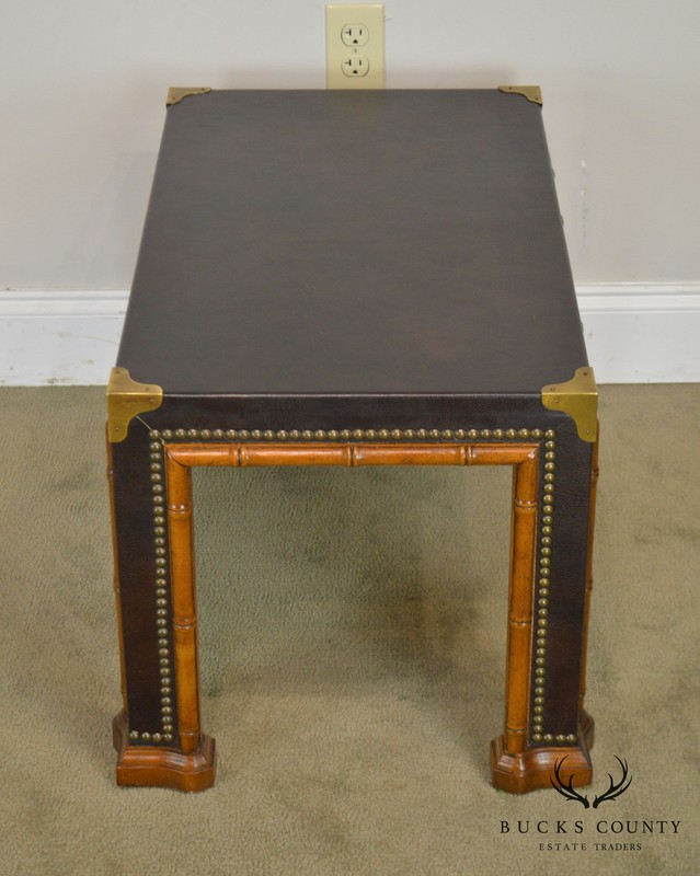 Drexel ET Cetera Vintage Faux Bamboo Leather Wrapped Parsons Coffee/Side Table gallery