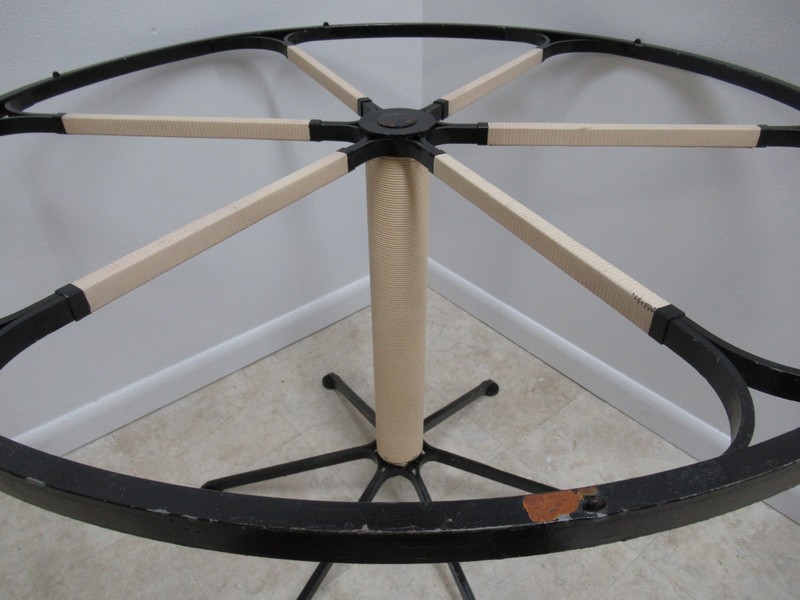 Vintage Mid Century Round Iron Pedestal Dining Table Base gallery