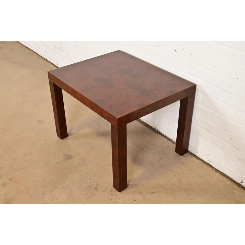 Paul Evans for Directional Mid-Century Modern Burl Wood Parsons Side Table, 1960