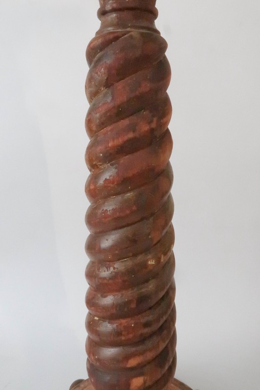 Antique Hand Carved Twisted Wood Pedestal / Plant Stand (36" High) gallery