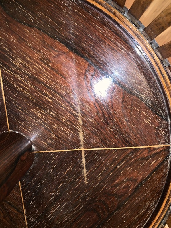 Two Tier Rosewood Table With Inlaid Marquetry/ England Circa 1910 gallery