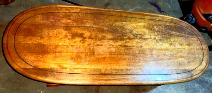 Fully Restored Solid Maple Vintage Oval Coffee Table