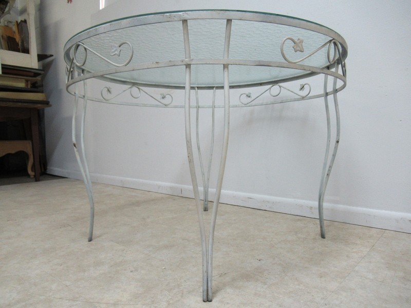 Vintage Round Outdoor Patio Porch Ivy Iron Dinette Dining Table gallery