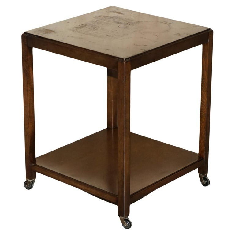EX MOD CIRCA 1950 MID CENTURY MODERN ENGLISH BEECH SIDE END LAMP WINE TABLE