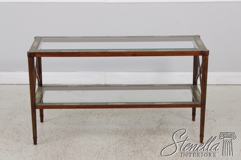 L71799: Paint Decorated Glass Top Console Sofa Table gallery