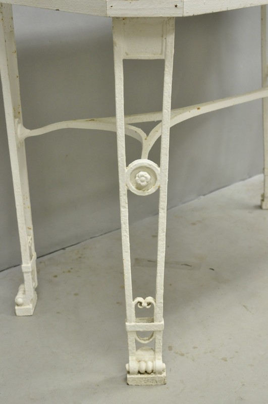 Antique Gothic Renaissance Wrought Iron Stretcher Base Potting Side Table (A) gallery