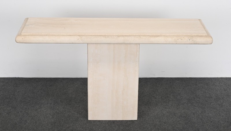Travertine Console Table, 1980s gallery