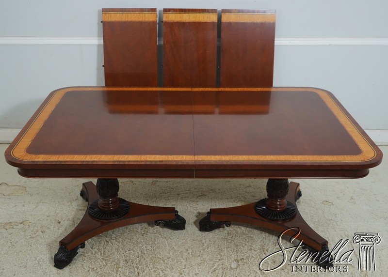 L69903: BAKER Regency Style Mahogany Banded Dining Table gallery