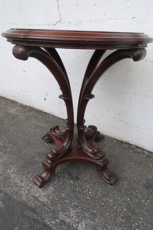 Mahogany Cherry Leather Top Side End Table 5956 gallery