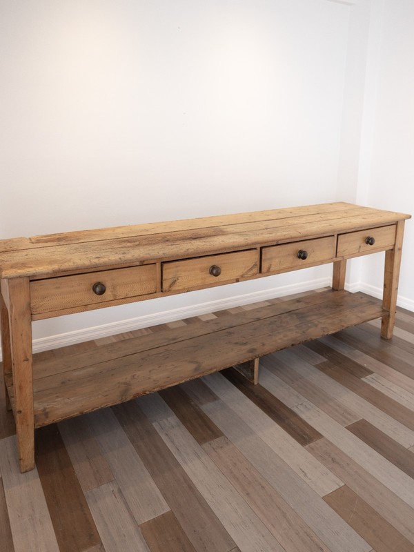 Antique English Pine Drapers Table Console Sofa Hall Farmhouse Shop Display 8ft gallery