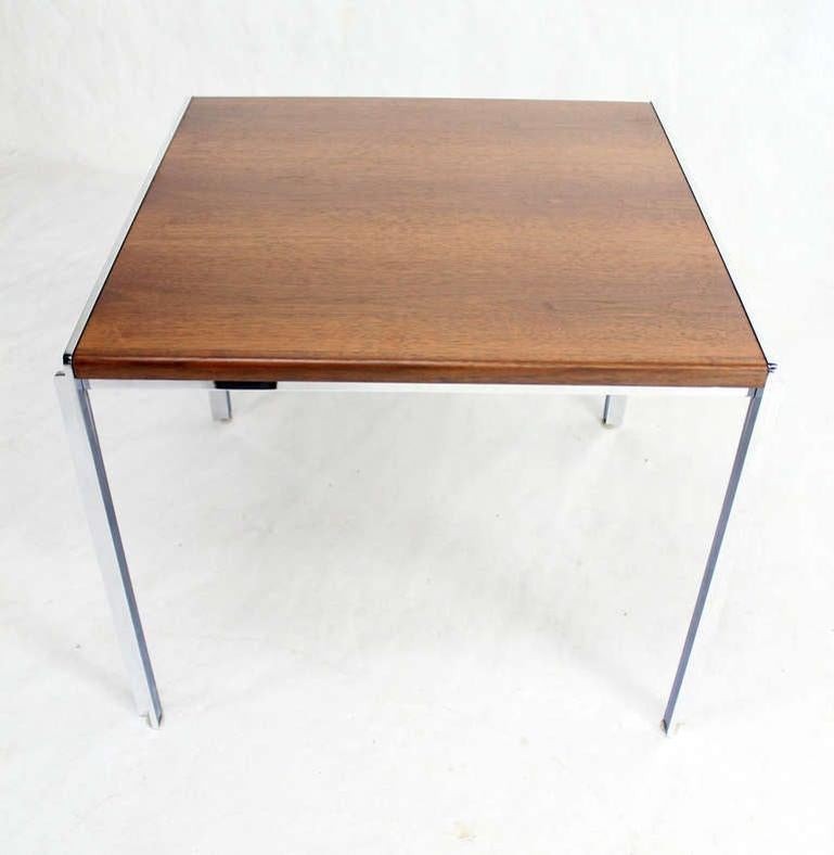 Mid-Century Modern Stow Davis Walnut and Chrome 24"H Side Coffee End Table MINT! gallery