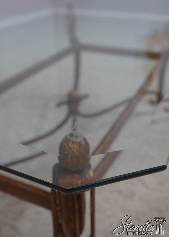 70158: Regency Style Wrought Iron Glass Top Coffee Table gallery