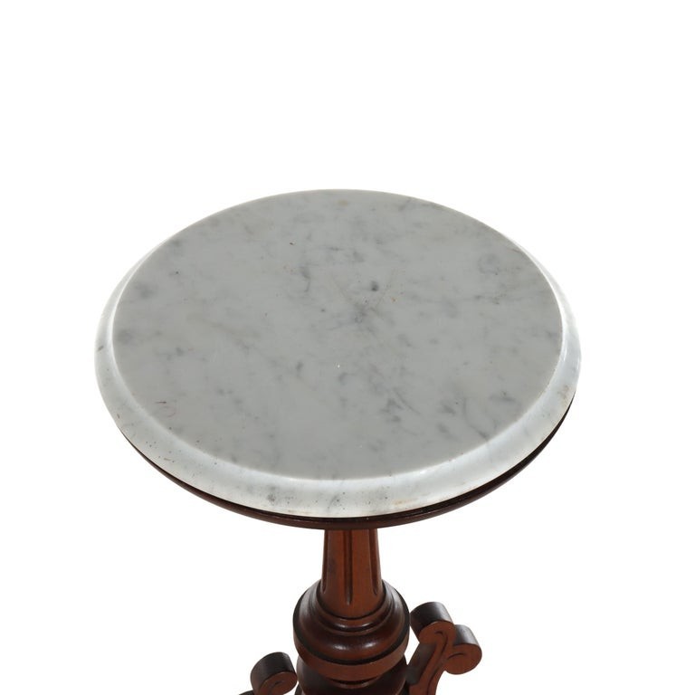 Renaissance Revival Carved Walnut Marble Top Stand c1890 gallery