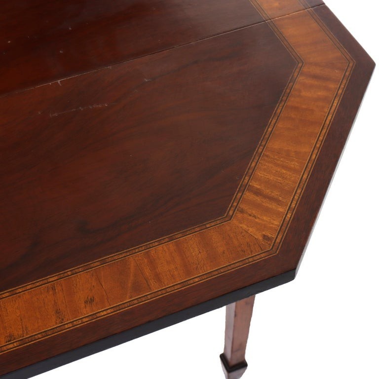 Antique Pembroke Style Banded & Inlaid Mahogany Drop Leaf Table c1920 gallery