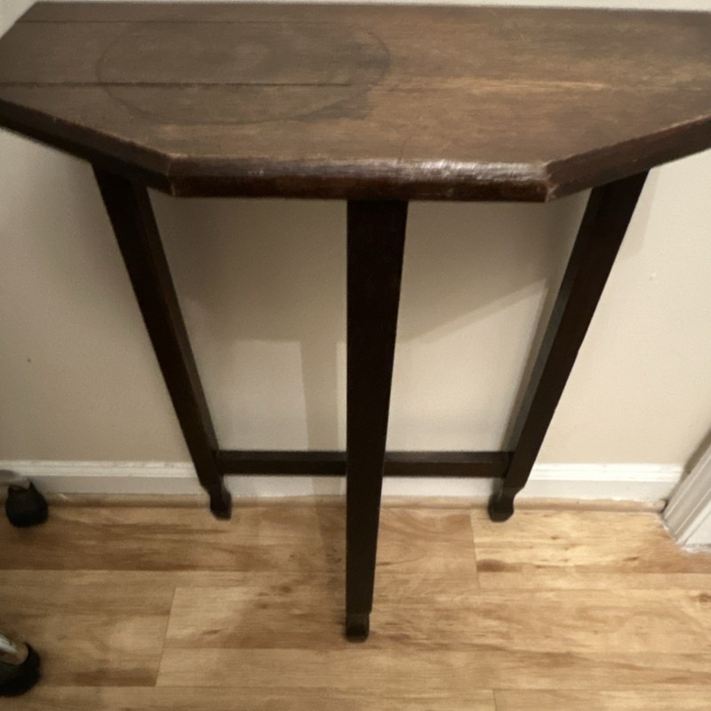 Antique Wooden Rectangular Side Table Brown Original Fully Assembled Indoor