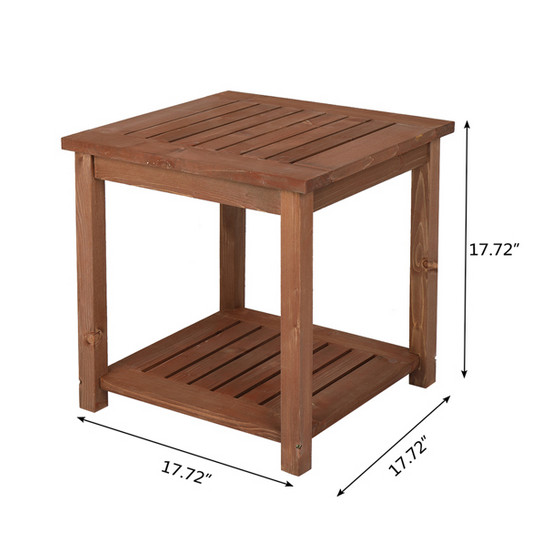 Square Wood Side Table Carbonized Color gallery