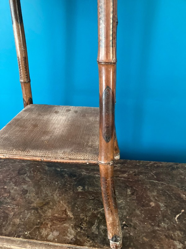 Vintage Bamboo Wicker Rattan Stand End Table Sewing Box gallery