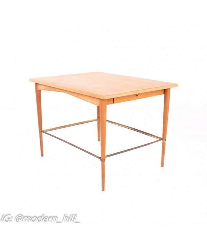 Paul McCobb Connoisseur Mid Century Maple and Brass Side End Tables - Pair gallery
