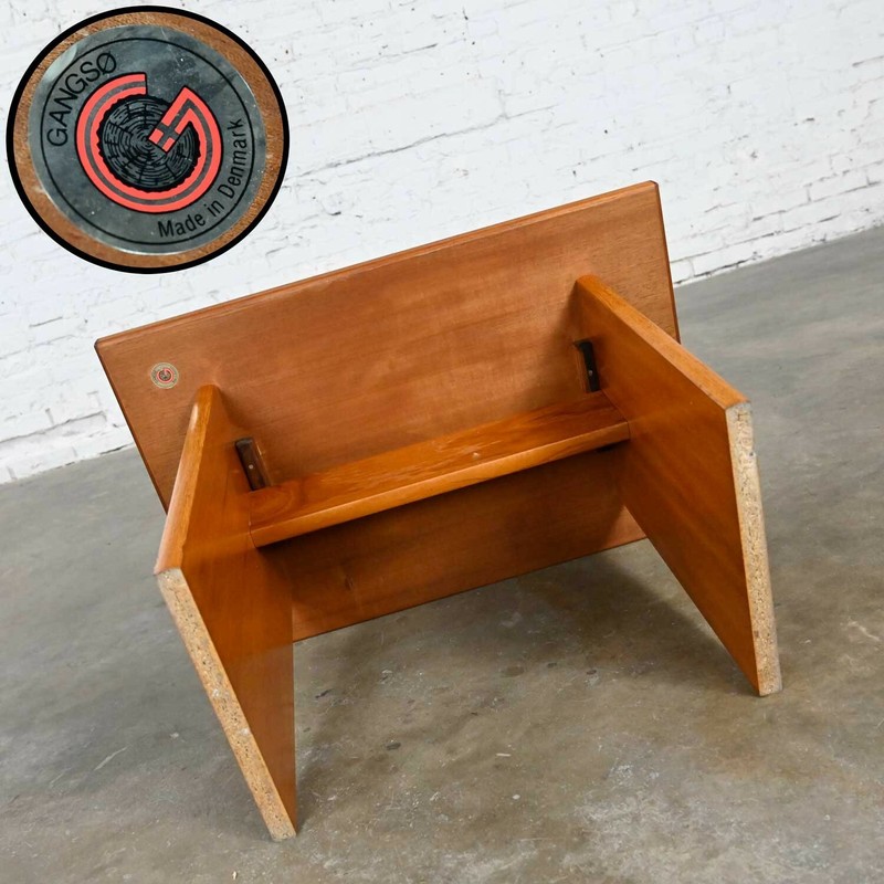 Scandinavian Modern Teak Rectangular Side End Table Tile Insert by Gangso Mobler gallery