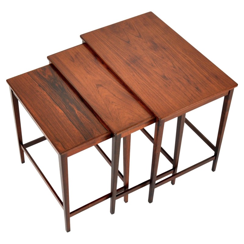 Brazilian Rosewood Nesting Tables Mid-Century Danish Modern 1950s Scandinavian