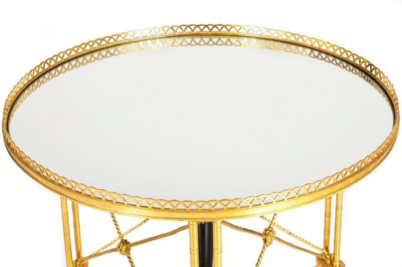 French Gilt Bronze Gueridon Side Table, manner of Maison Jansen ca. 1930s gallery