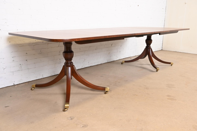 Kittinger Georgian Banded Mahogany Double Pedestal Extension Dining Table gallery