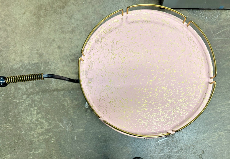 Vintage Keystone Lamp Tray Tea Table Cocktail Bar Cart Trable PINK 1955 NEW gallery
