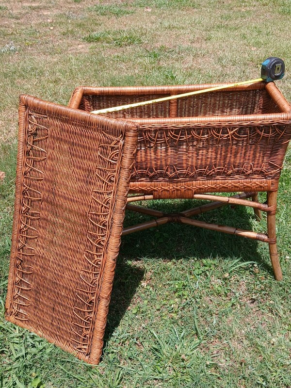 Antique French or Italian Ratan Bamboo Table vintage wicker coffee table gallery