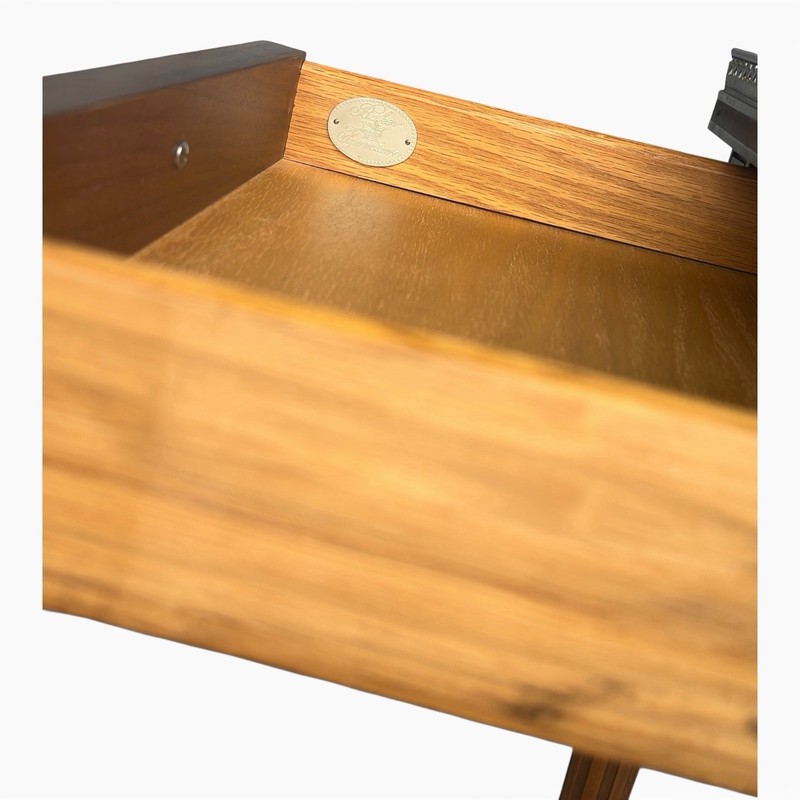 Baker Furniture Square Milling Road Louis XVI Bouillotte Accent Table 26" Walnut gallery