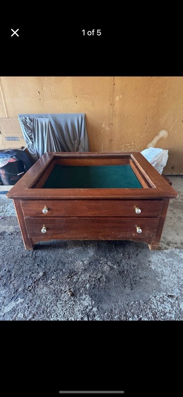 Wooden Coffee Table with Velvet Interior