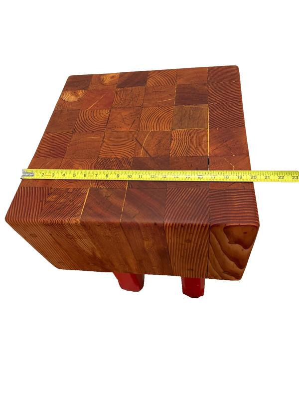 Vintage Antique Butcher's Block Carving Kitchen Table, Hand-Crafted 1975 gallery