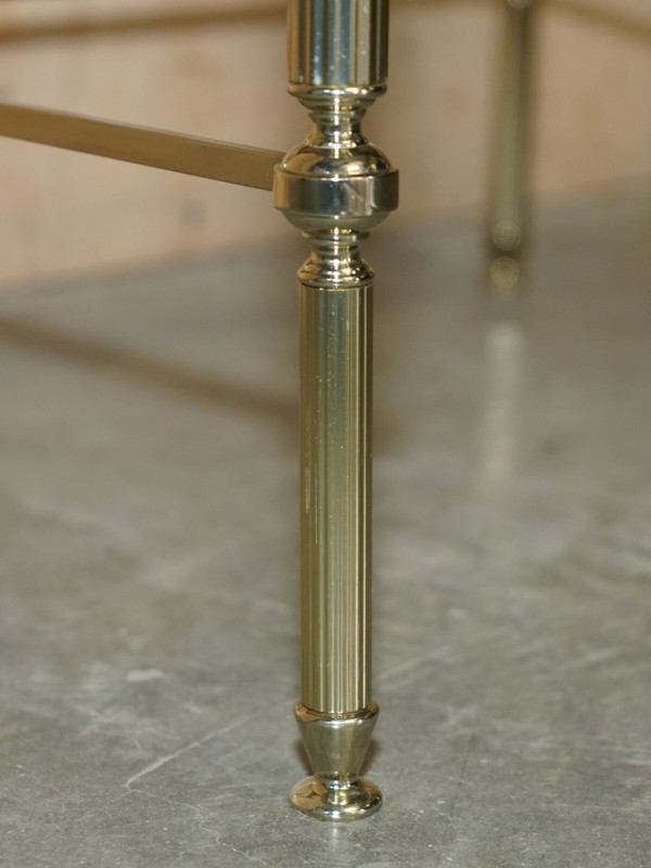 MAISON JANSEN NEST OF TABLES HOLLYWOOD REGENCY NEST OF THREE BRASS GLASS TABLES gallery