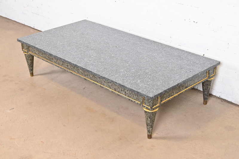 Maison Jansen Attributed French Regency Louis XVI Granite Top Coffee Table