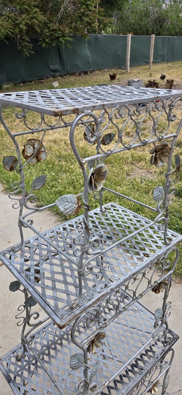 Vintage Italian wrought iron garden 3 Piece Stackable Mid Century Hand Crafted gallery